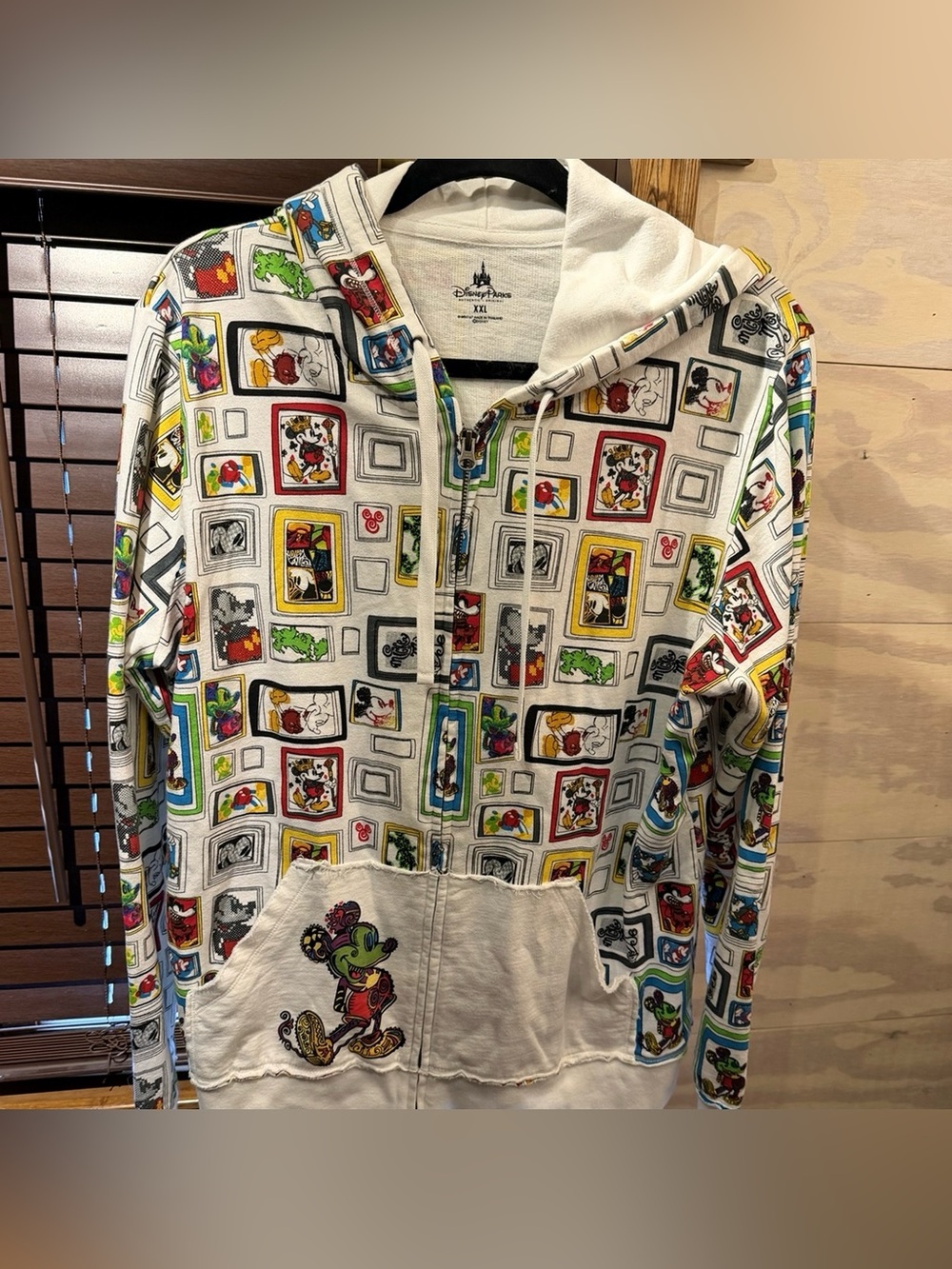 Disney Parks Mickey Mouse Gallery Wall All Over Zip Hoodie XXL